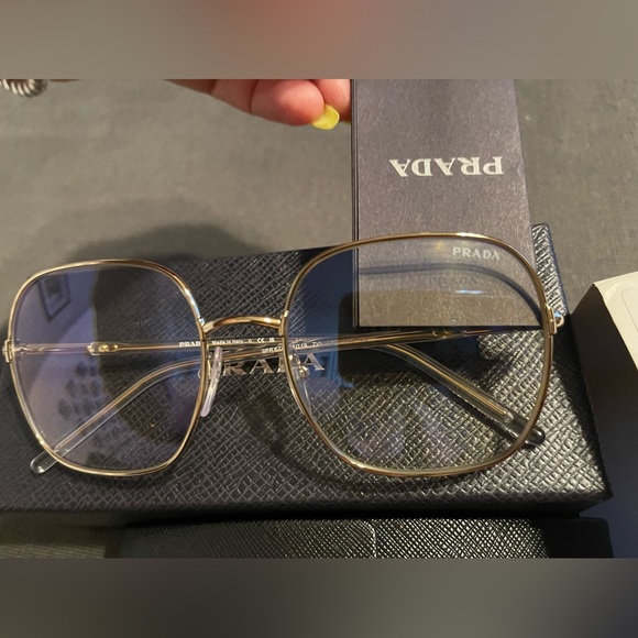 Brand New PRADA Clear Blue Light Filter Square Ladies Sunglasses PR 67XS ZVN08N - Picture 7 of 10